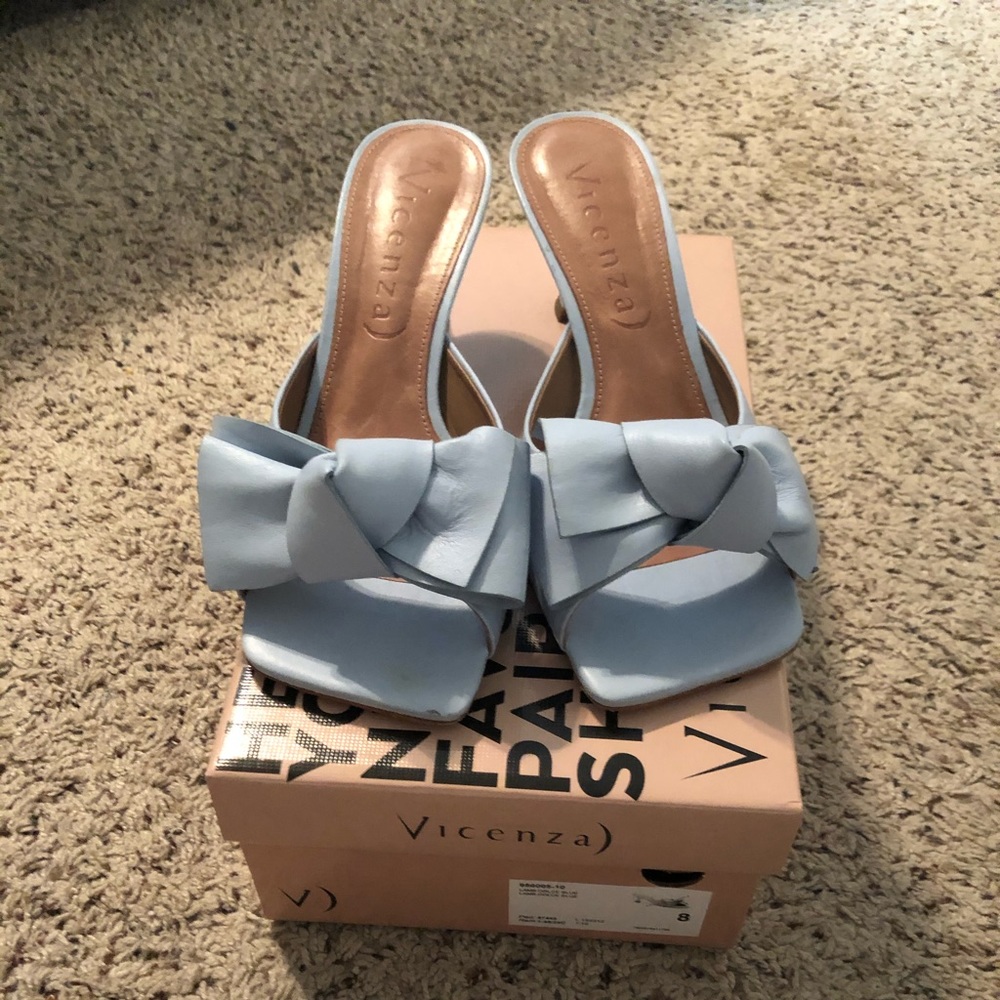 BHLDN Vicenza Wharton Mules in Light Blue size 8